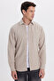 Men's regular fit classic striped double pocket flap carpenter shirt - 4
