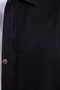 Men's relaxed fit comfortable cut 100% cotton double pocket zip-up black jacket shirt - 3
