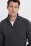 Men's Slim Fit Slim Fit Zippered Gray Stand Collar Knitwear Sweater - 2
