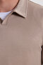Men's Relax Fit Comfortable Cut Polo V-Neck Mink Sweatshirt - 6