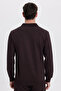 Men's Relax Fit Comfortable Cut Polo V-Neck Brown Sweatshirt - 8