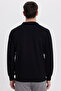 Men's relax fit comfortable cut polo v-neck black sweatshirt - 7