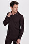 Men's Relax Fit Comfortable Cut Polo V-Neck Brown Sweatshirt - 6