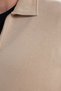 Unisex Relax Fit Comfortable Cut Cotton Inner Fleece Zippered Beige Polo Neck Flato Pocketed Sweatshirt Cardigan - 6