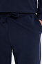 Men's Relax Fit Cotton 2 Thread Soft Textured Crew Neck Navy Blue Tracksuit Set - 7