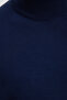 Men's Slim Fit Slim Fit Half Turtleneck Solid Navy Blue Knitwear Sweater - 7