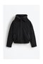Man Padded Bomber Jacket with Hood and Patch Pockets