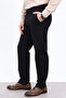 Siyah Erkek Dar Paça/Slim Fit Mevsimlik %100 Pamuk Likralı Kumaş Pantolon TMNAW26PL00032 - 5
