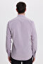 Modern Slim Fit Long Sleeve Cotton Easy-Iron Dobby Dusty Rose Men's Shirt - 7