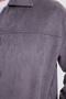 Men's relaxed fit comfortable straight leg suede grey jacket shirt with side pockets - 7
