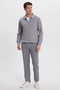 Men's Slim Fit Slim Fit Waist-Tied 3-Pocket Wide Leg Light Smoked Sweatpants - 5