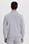 Men's Relax Fit Comfortable Cut Polo V-Neck Gray Sweatshirt - 7