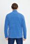 Men's Indigo Anti-pilling Non-Pilling Standard Fit Stand-up Collar Cold-Proof Fleece Sweatshirt - 6