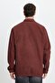 Men's Relax Fit Comfortable Cut Double Pocket Flap Zippered Elastic Waist Solid Burgundy Jacket Coat Shirt - 8