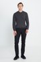Men's Anthracite-melange Non-Pilling Anti Pilling Fabric Standard Fit Polo Neck Knitwear Sweater - 4