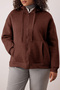 Kahverengi Kapüşonlu İçi Polarlı Önü Fermuarlı Büyük Beden Örme Sweatshirt TBBAW25AO00027 - 3