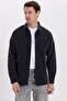 Relax Fit Long Sleeve Double Pocket Distressed Black Denim Men's Black Shirt - 4