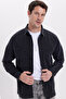Relax Fit Long Sleeve Double Pocket Distressed Black Denim Men's Black Shirt
