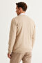 Men's Beige Anti-Pilling Standard Fit Regular Cut V-Neck Knitwear Sweater - 7