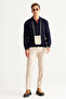 Men's Navy Blue Anti-Pilling Fabric Standard Fit Polo Collar Knitwear - 5