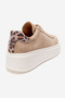 Gueno Beige Genuine Leather Suede Women's Sports Shoes - 5