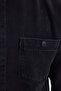 Relax Fit Long Sleeve Double Pocket Distressed Black Denim Men's Black Shirt - 7