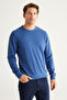 Men's Indigo Anti-Pilling Standard Fit Regular Cut Crew Neck Knitwear Sweater - 5