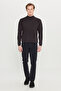 Men's Brown Non-Pilling Standard Fit Normal Cut Half Turtleneck Knitwear Sweater - 2