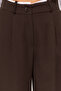 Koyu Kahverengi  Kemer Detaylı Wide Leg/Geniş Paça Dokuma Pantolon TWOAW24PL00341 - 5