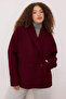 Bordo Regular Yünlü Oversize Kaşe Kısa Ceket Kaban TWOAW26DD00009 - 2