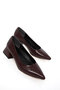 Burgundy Matte Women's Classic Heeled Shoes 18391 - 2