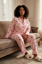 Pembe Kalpli Gömlek Yaka Örme Pijama Takımı TBBAW23AI00019