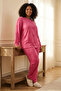 Pembe Kalpli Örme Büyük Beden Pijama Takımı TBBAW26AI00024 - 2