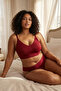 Bordo Askılı Seamless/Dikişsiz Balensiz Kapsız Esnek Bralette Örme Büyük Beden Sütyen TBBSS23CW00001