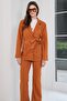 Cinnamon Double Pocket Belted Waist Suede Jacket Alc-X14798 - 4