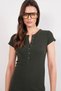 Khaki Crew Neck Ribbed Short Sleeve Jumpsuit Romper Pjm-X13914 - 5