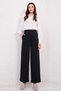 Navy Blue Wide Leg High Waist Pleated Palazzo Trousers Alc-X14713