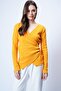 Mustard Yellow Double-Breasted Blouse with Draped Detail Alc-X14707 - 5