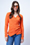 Orange Double-Breasted Cut Drape Detailed Blouse Alc-X14707