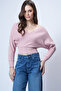 Powder Front and Back V-Neck Double Breasted Blouse Alc-019-053-Blz - 5