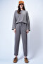 Women's Mink Crew Neck Asymmetrical Cut Oversized Sweatshirt and Pants Set Alc-X13270 - 2