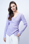 Lilac Double-Breasted Cut Drape Detailed Blouse Alc-X14707 - 3