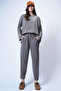 Women's Mink Crew Neck Asymmetrical Cut Oversized Sweatshirt and Pants Set Alc-X13270