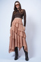Caramel Layered Flounce Maxi Length Woven Skirt Alc-X14749 - 5