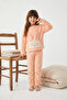Somon Mini Me Peluş Örme Kız Çocuk Pijama Takımı TKDAW26PT00014