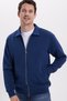 Unisex Relax Fit Comfortable Cut Cotton Inner Fleece Zippered Navy Blue Polo Neck Flato Pocket Sweatshirt - 2