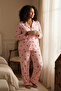 Pembe Kalpli Gömlek Yaka Örme Pijama Takımı TBBAW23AI00019 - 2