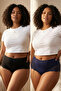 Black-Navy Blue 2-Pack High Waist Lace Soft Stretchy Classic Plus Size Panties Tbbaw25Cm00006