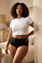 Black-Navy Blue 2-Pack High Waist Lace Soft Stretchy Classic Plus Size Panties Tbbaw25Cm00006 - 2
