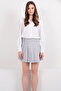 Gray Pleated Lined Mini Skirt Alc-X14800 - 4